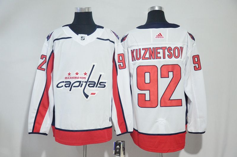 Men Washington Capitals #92 Kuznetsov White Adidas Hockey Stitched NHL Jerseys